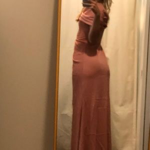 ASOS EDITION satin bardot drape wrap maxi dress